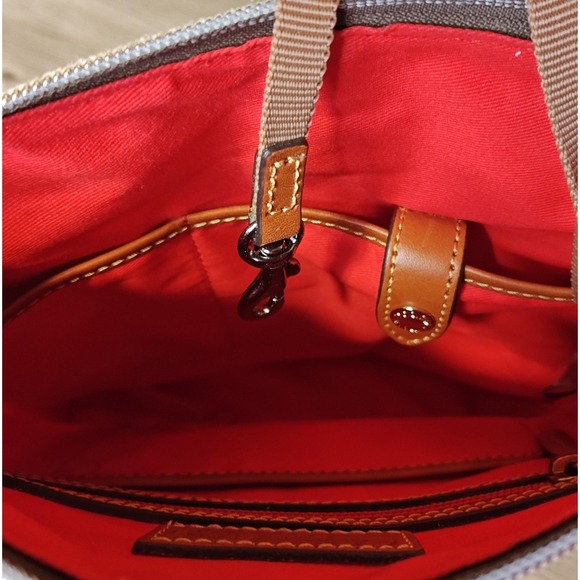 Dooney & Bourke Crossbody Bag Womens Pink Canvas Nylon Leather Trim Purse Zip - Picture 15 of 16